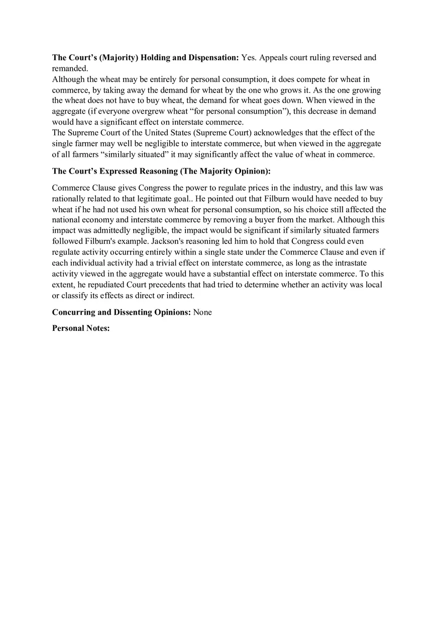 Wickard v. Filburn - Page 2
