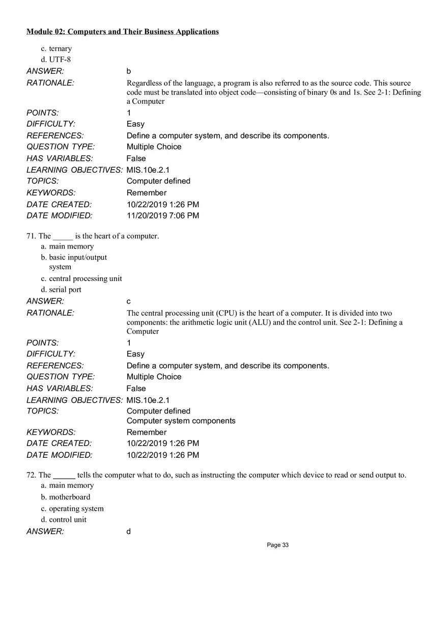 Computers and Their Business Application Multiple Choice Part 1 - Page 9