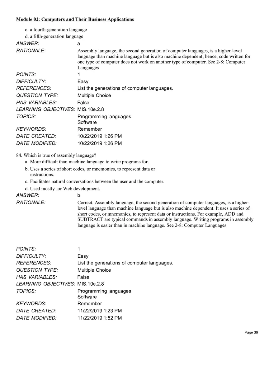 Computers and Their Business Application Multiple Choice Part 1 - Page 15