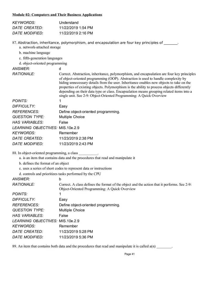 Computers and Their Business Application Multiple Choice Part 1 - Page 3
