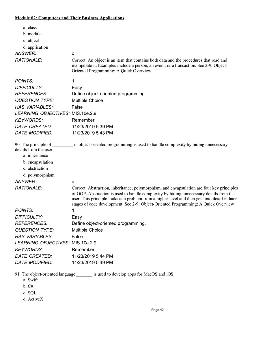 Computers and Their Business Application Multiple Choice Part 1 - Page 4