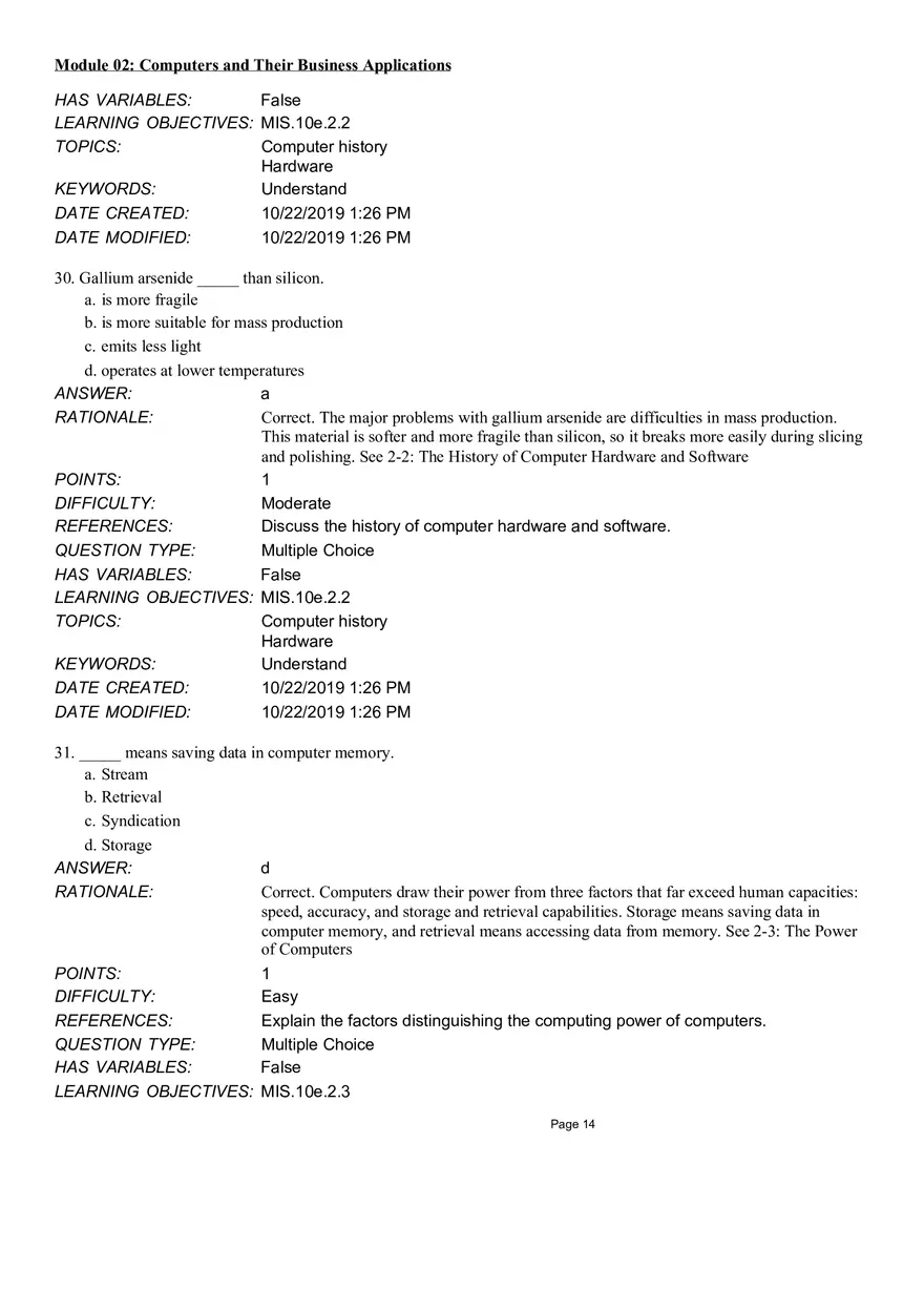 Computers and Their Business Application Multiple Choice Part 3 - Page 8