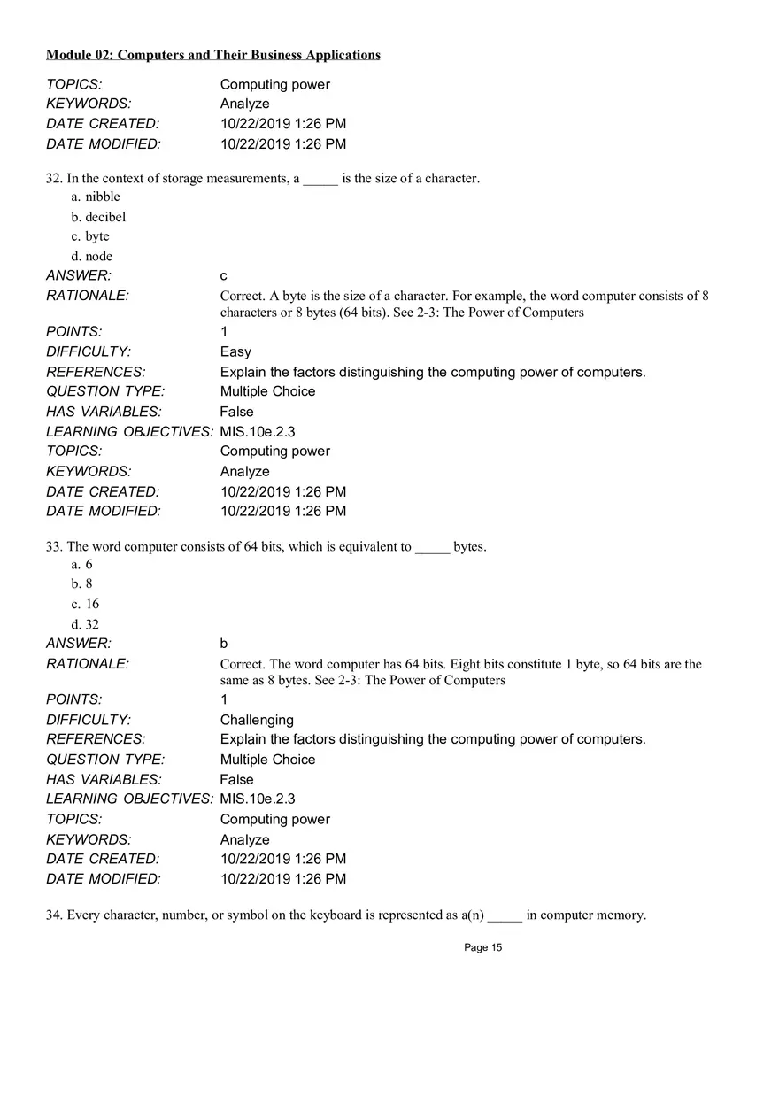 Computers and Their Business Application Multiple Choice Part 3 - Page 9