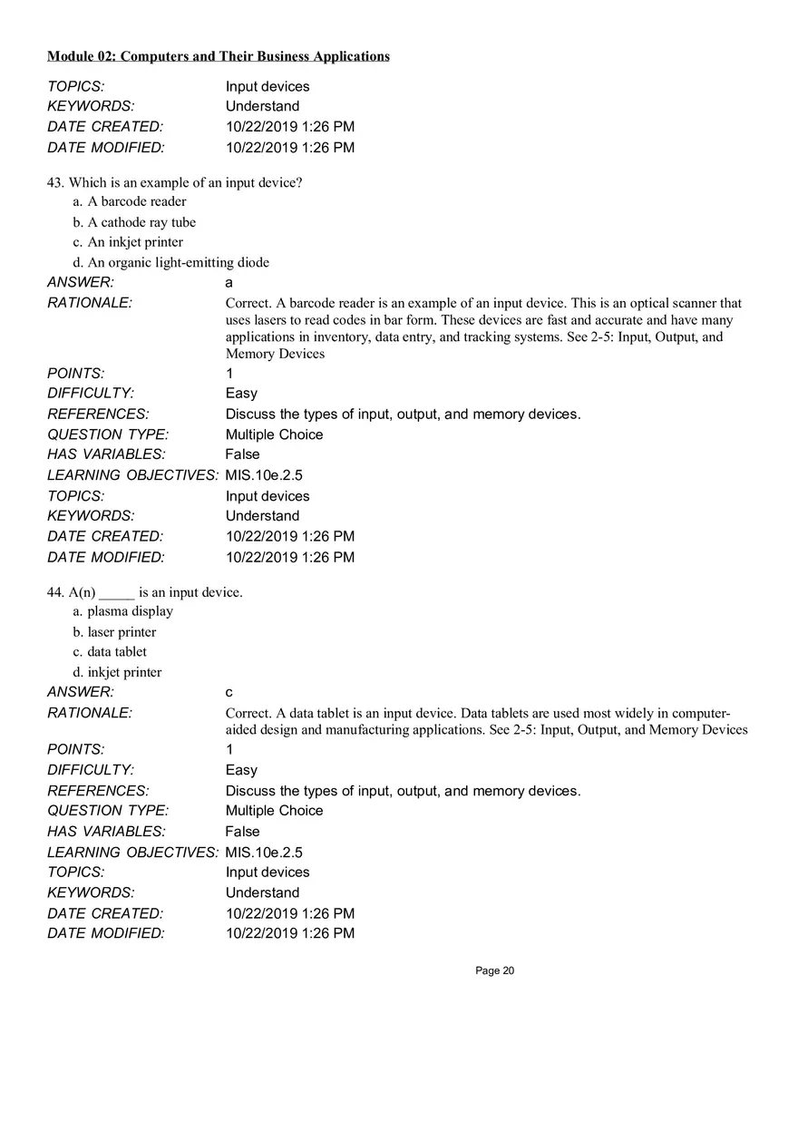 Computers and Their Business Application Multiple Choice Part 3 - Page 4