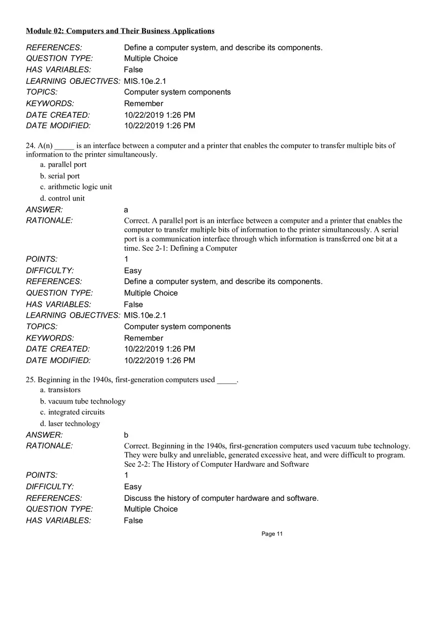 Computers and Their Business Application Multiple Choice Part 3 - Page 5