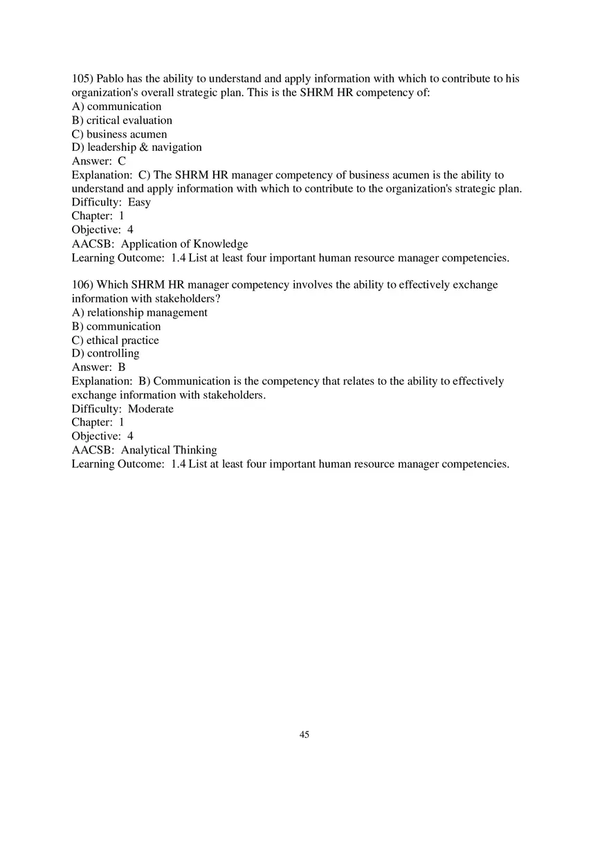 Chapter 1 Introduction to Human Resource Management Multiple Choice 5 - Page 3