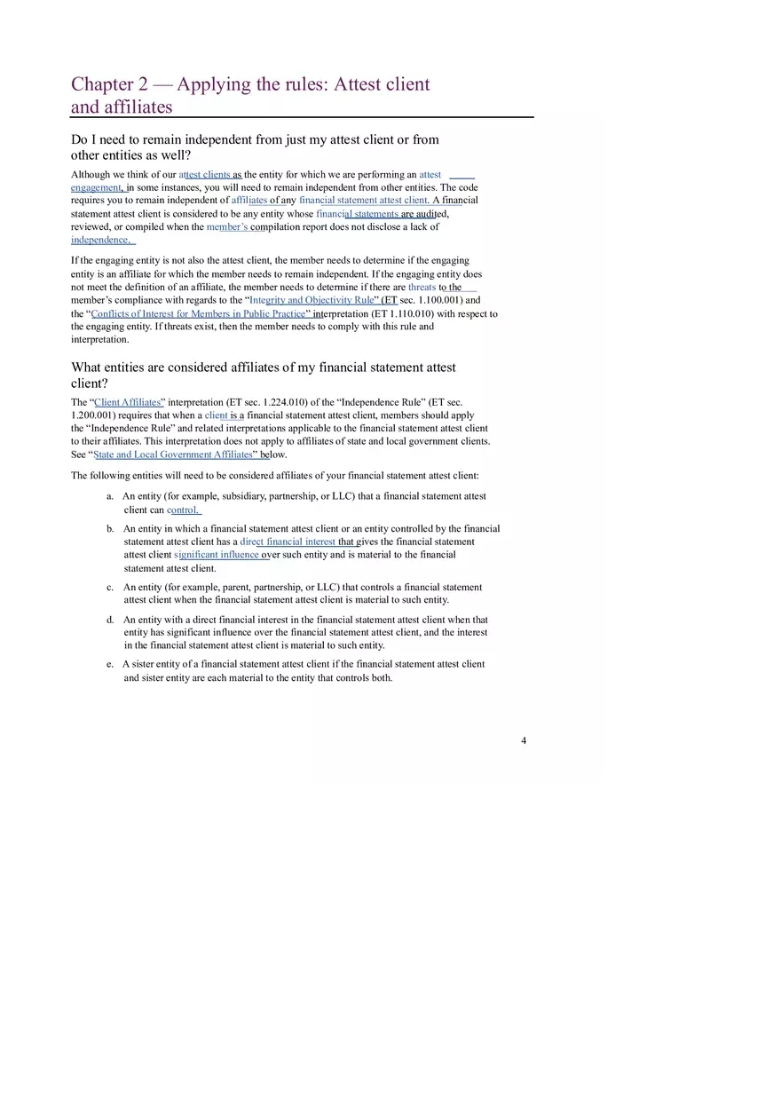 Chapter 2 Applying the Rules Attest Client and Affiliates - Page 1