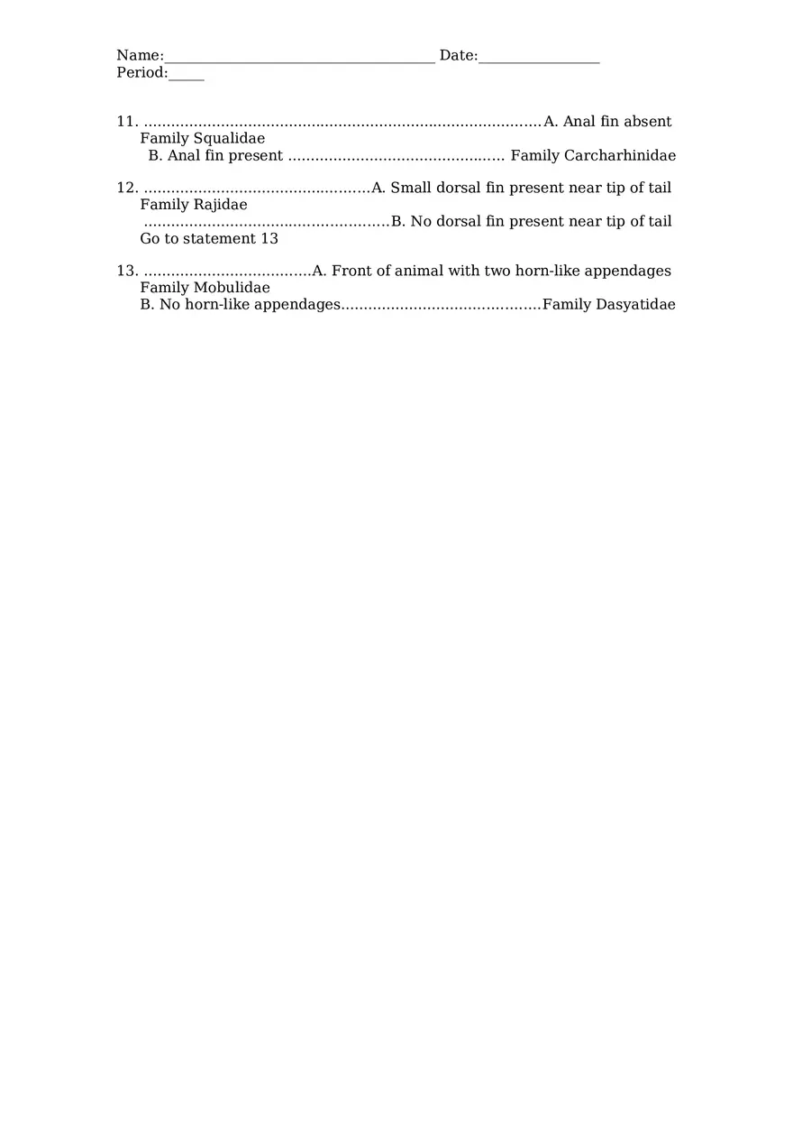 Classifying Sharks Using a Dichotomous Key - Page 3