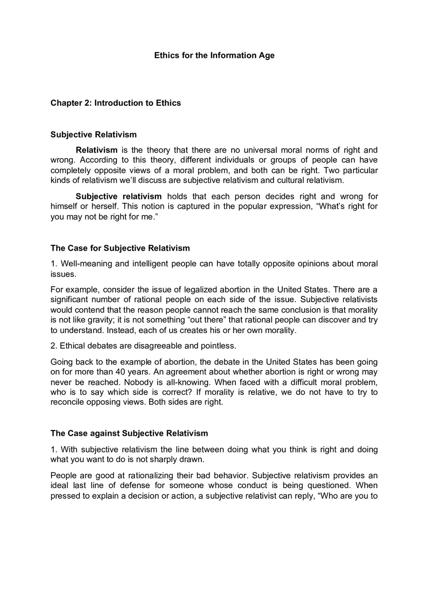 Subjective Relativism - Page 1