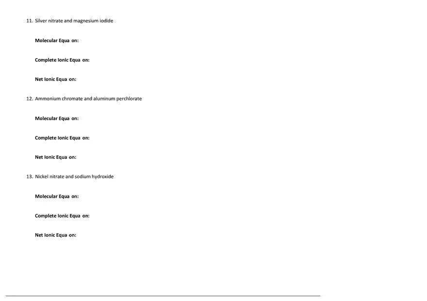 Net Ionic Equation Worksheet - Answers - Page 4