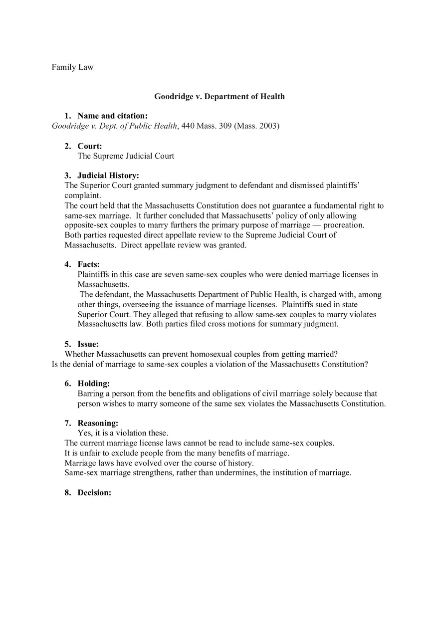 Goodridge v. Department of Health - Page 1