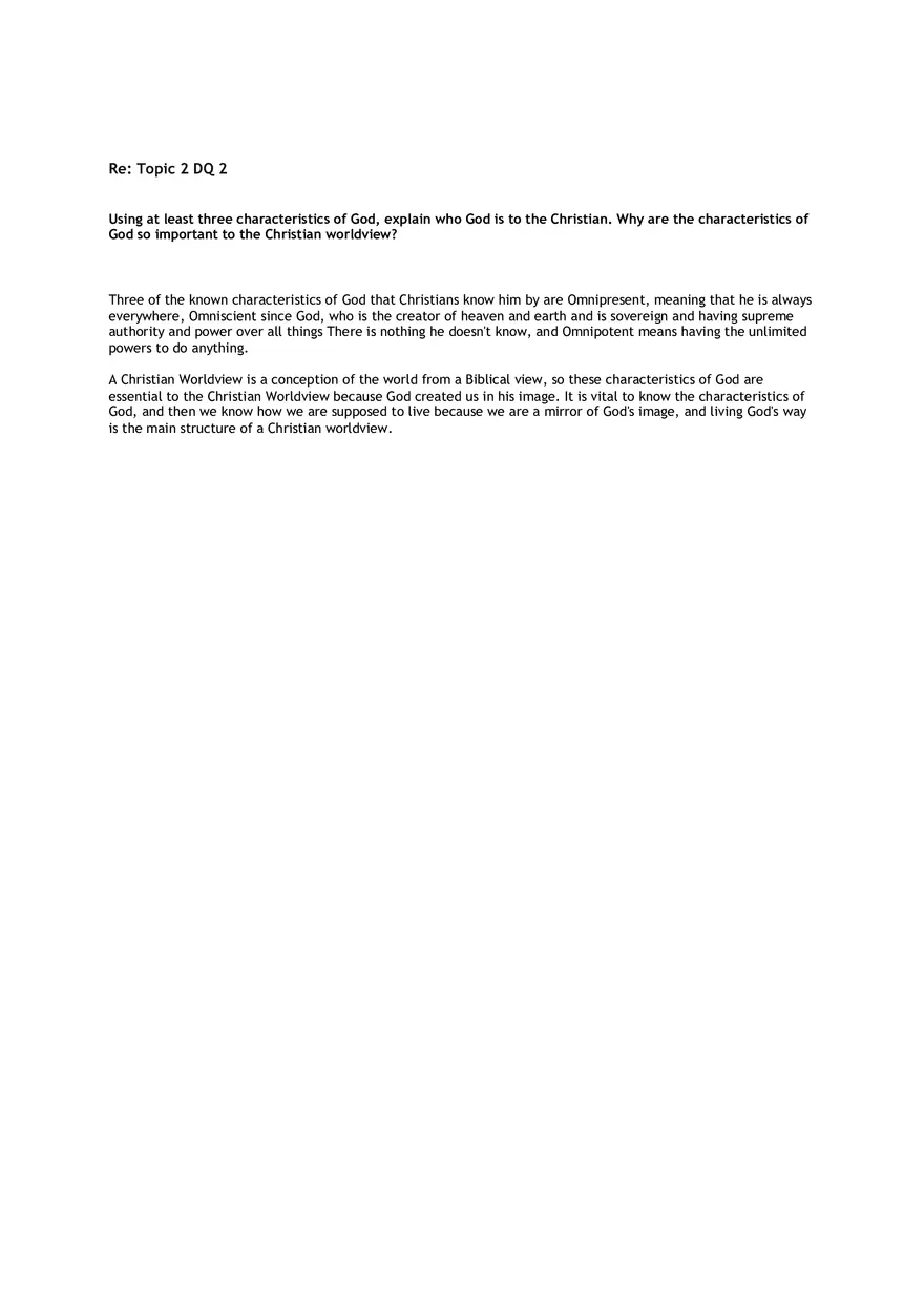 Tthree Characteristics of God - Page 1