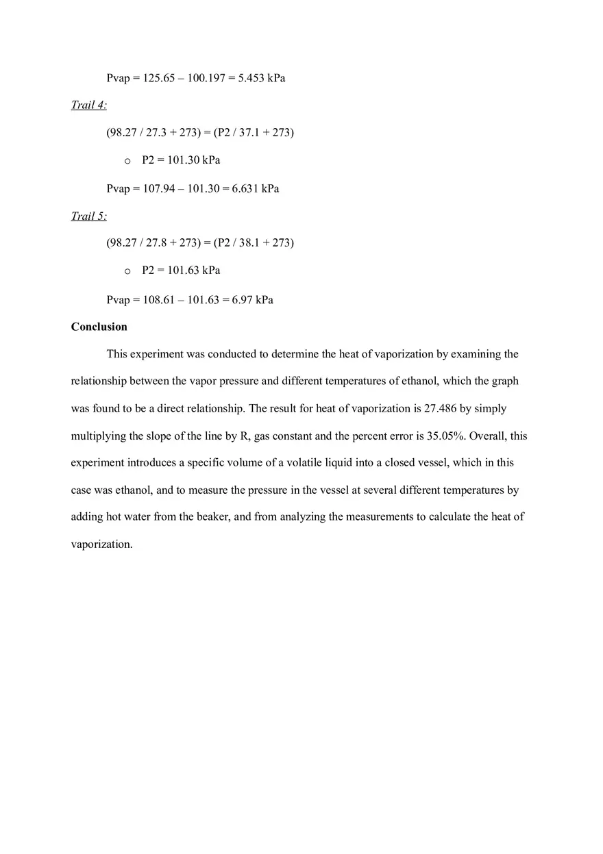 Vapor Pressure and Heat of Vaporization - Page 4