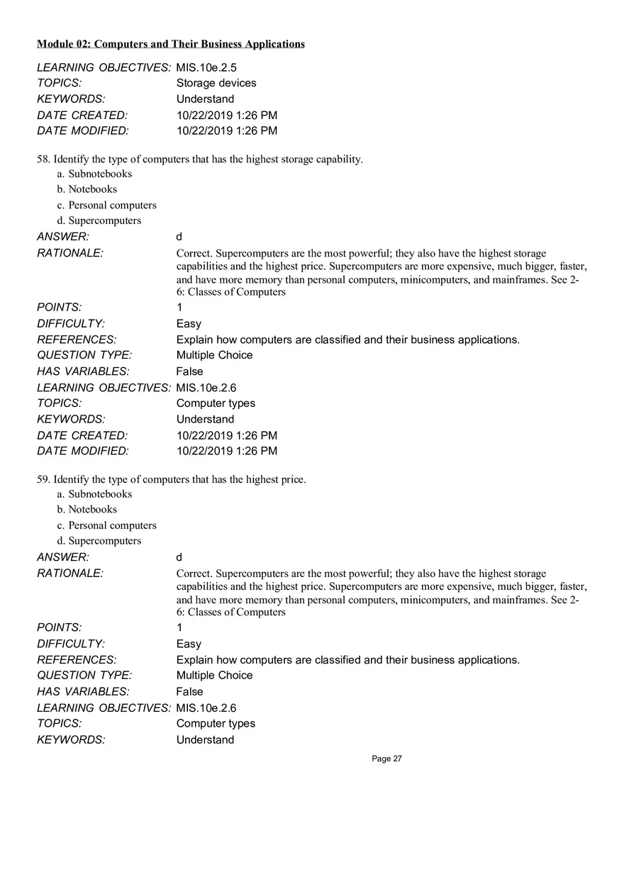 Computers and Their Business Application Multiple Choice Part 2 - Page 7
