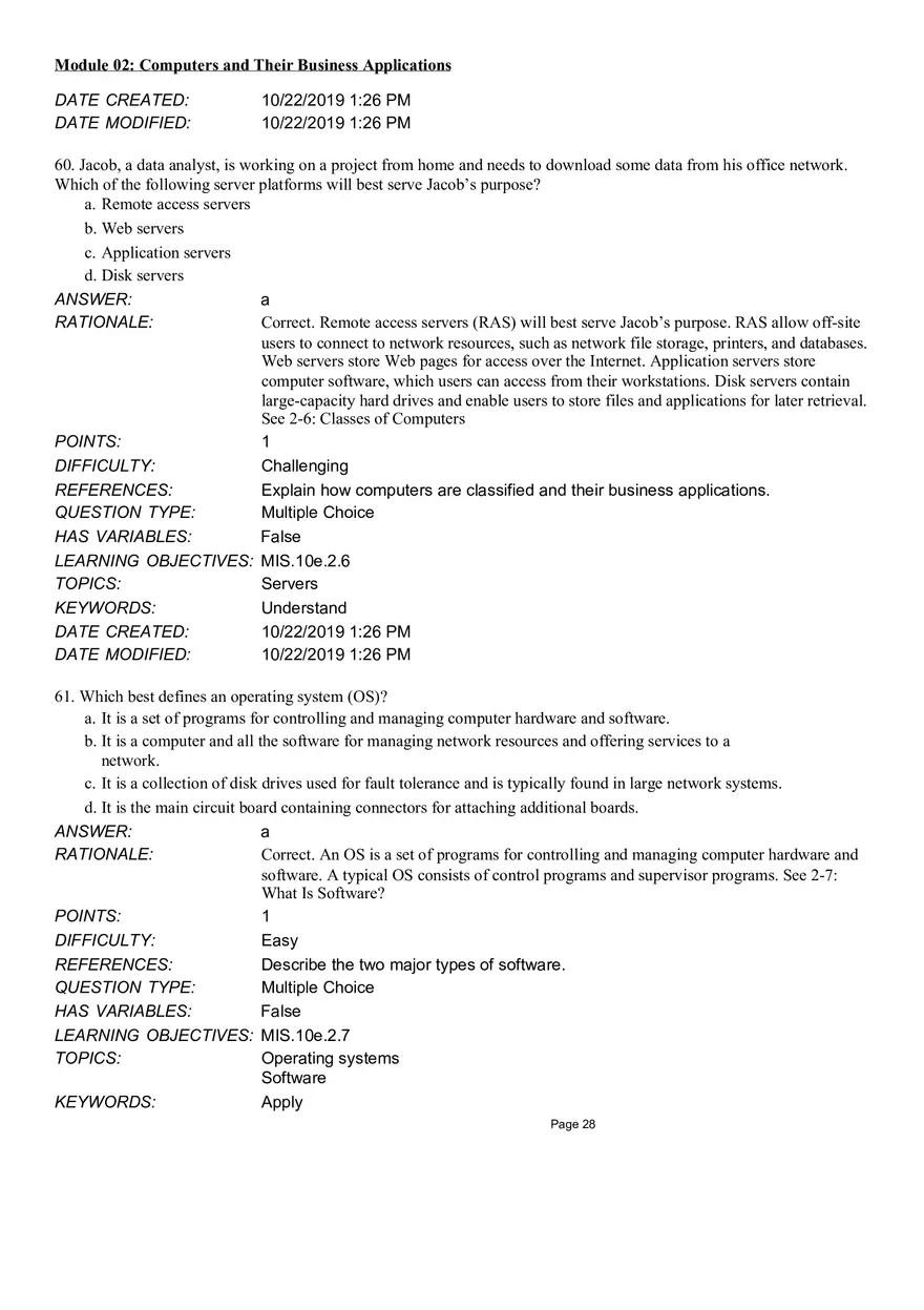 Computers and Their Business Application Multiple Choice Part 2 - Page 8