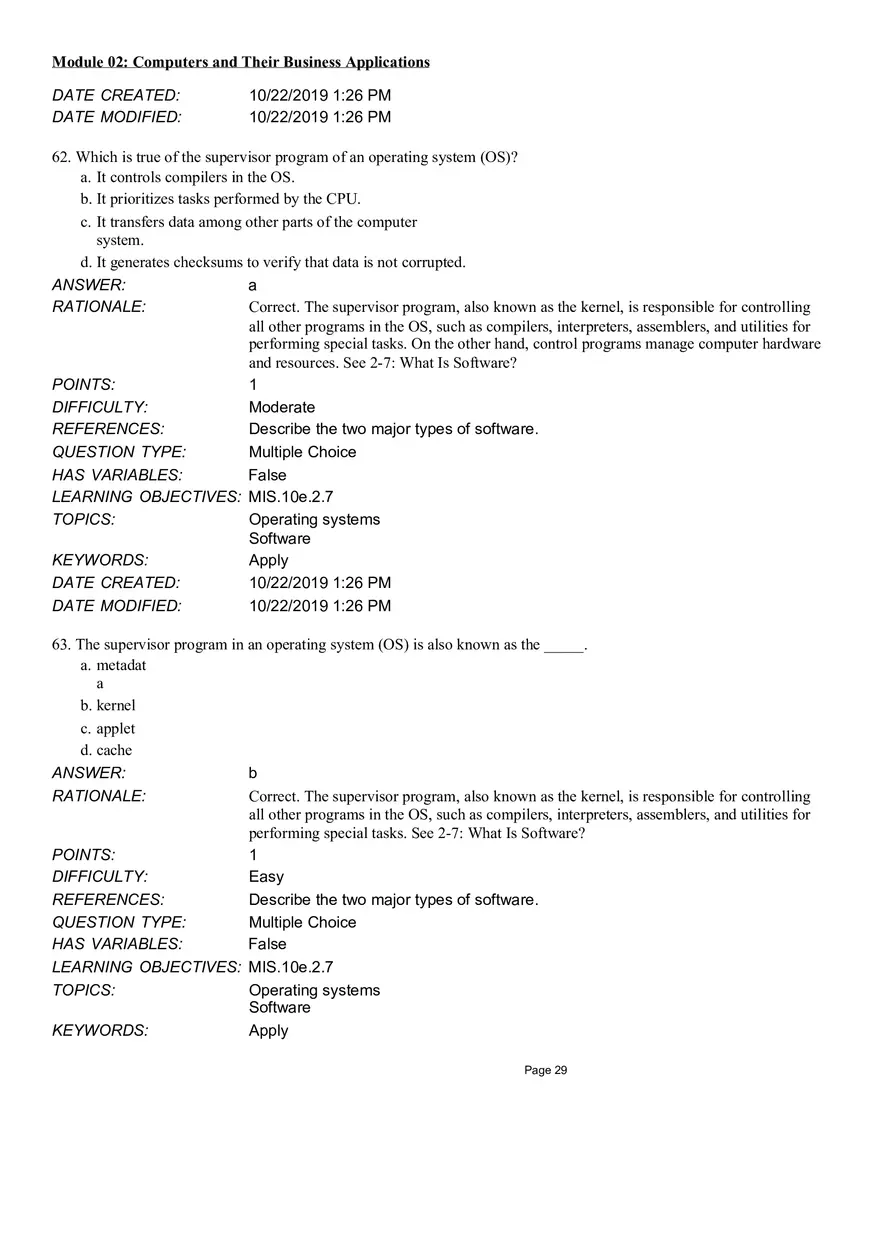 Computers and Their Business Application Multiple Choice Part 2 - Page 9
