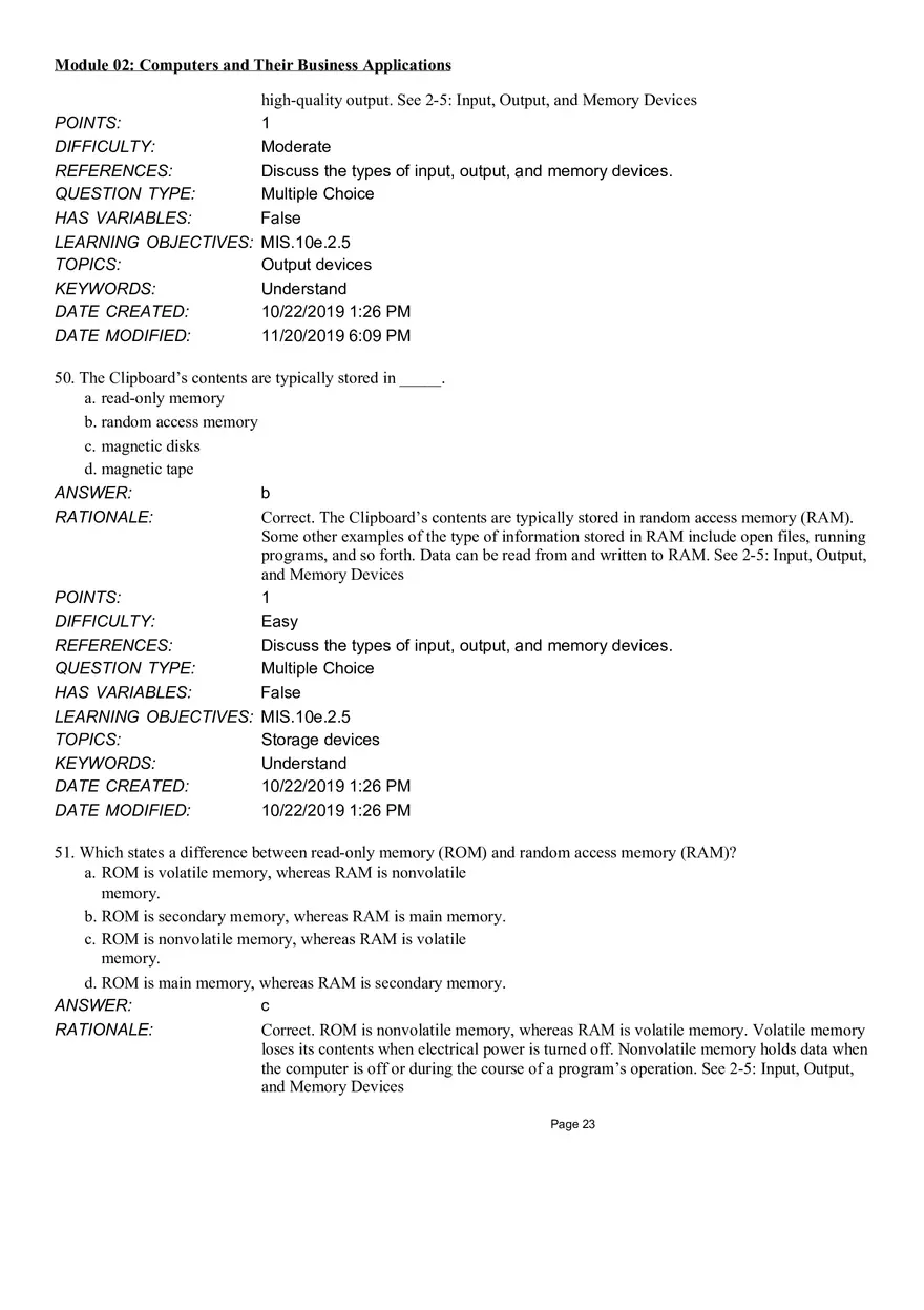 Computers and Their Business Application Multiple Choice Part 2 - Page 3
