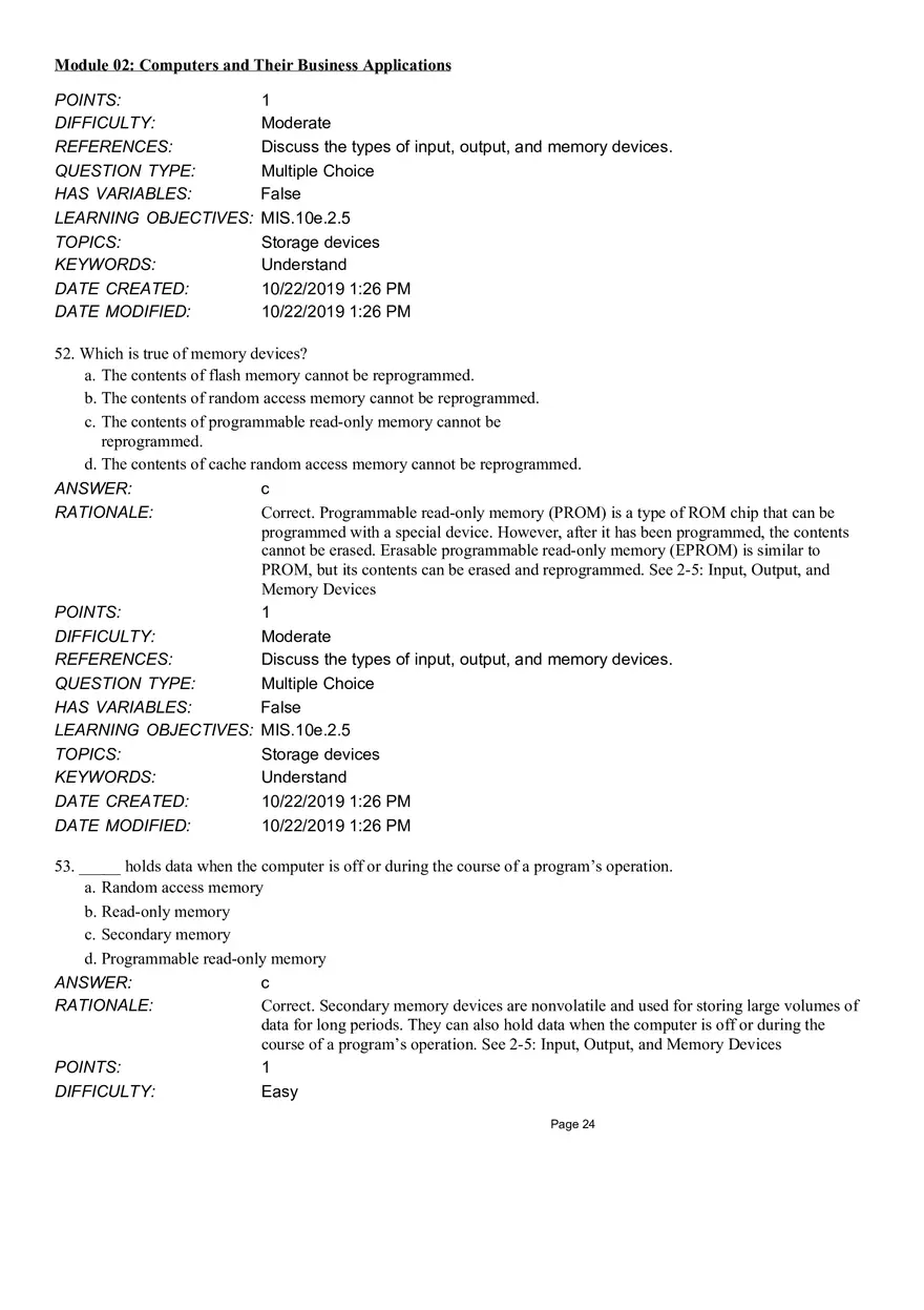 Computers and Their Business Application Multiple Choice Part 2 - Page 4