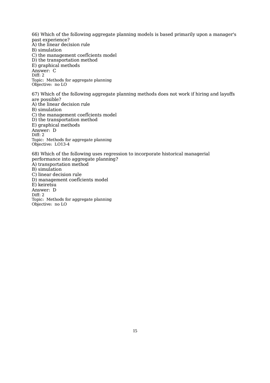 Chapter 13  Aggregate Planning Multiple Choice - Page 3