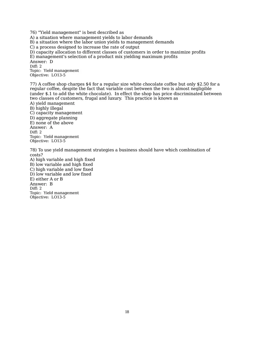 Chapter 13  Aggregate Planning Multiple Choice - Page 6