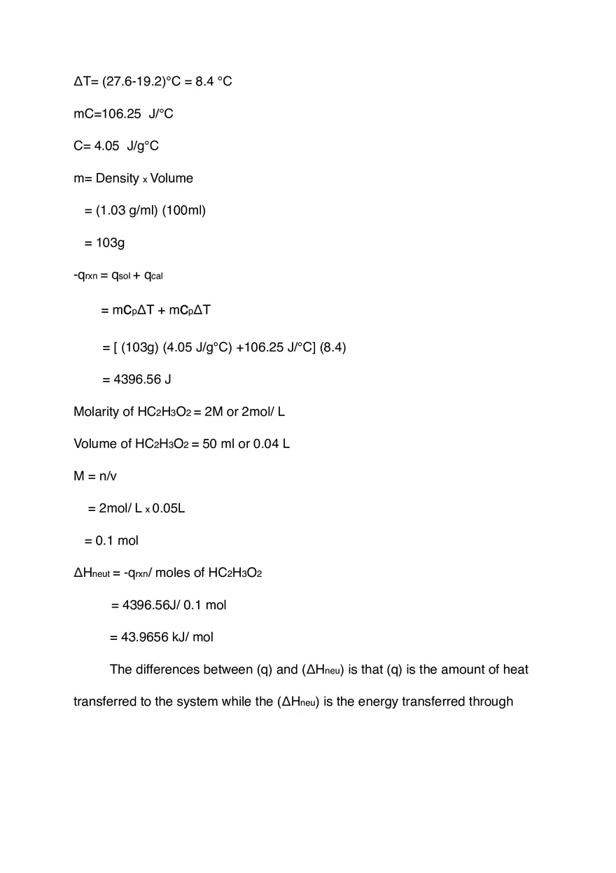 Thermochemistry Lab Report - Page 8