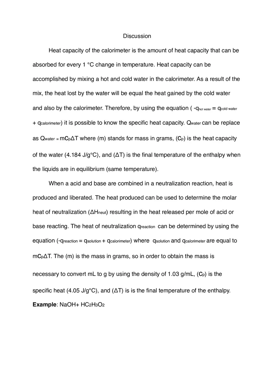 Thermochemistry Lab Report - Page 2