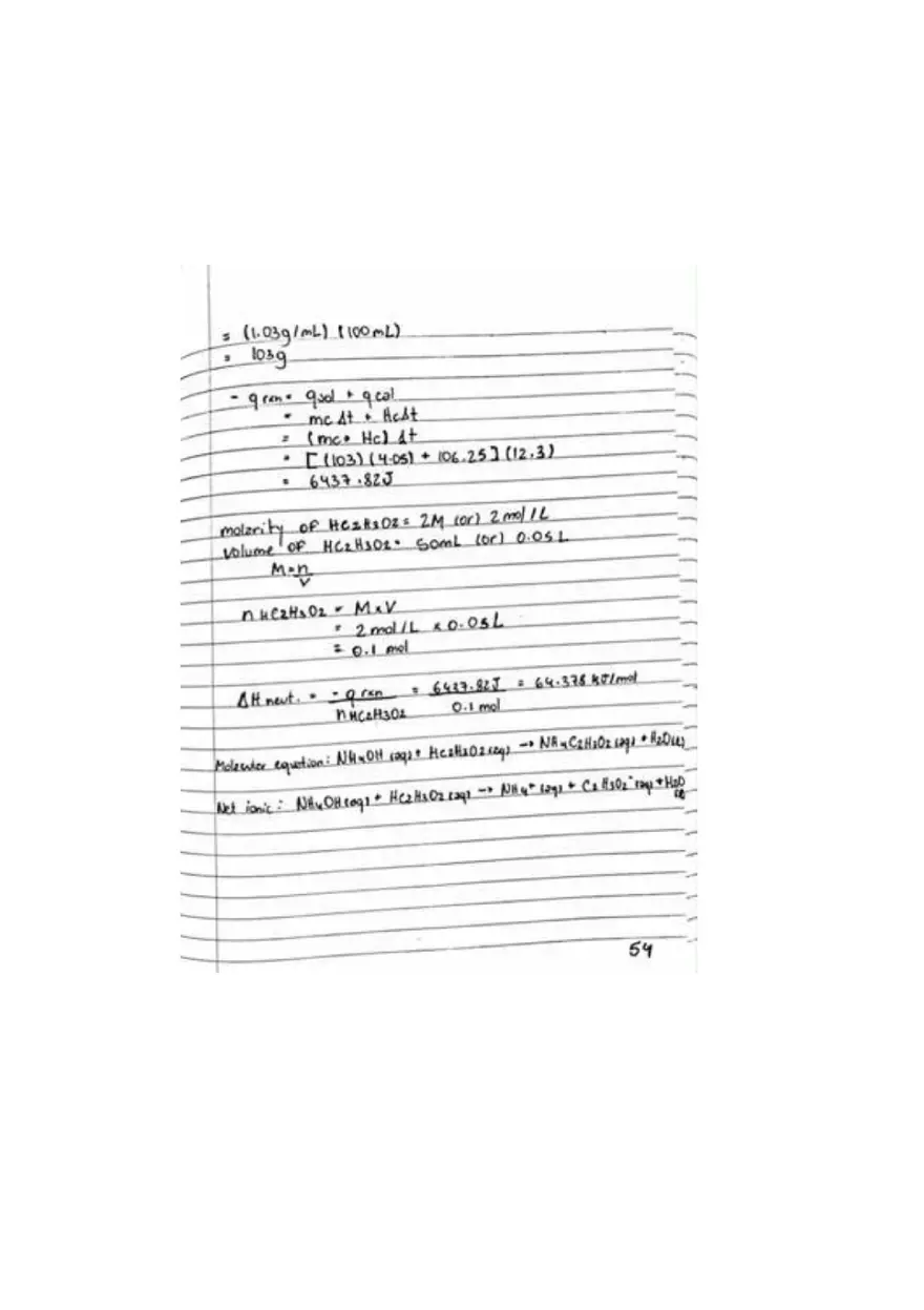 Thermochemistry Lab Report - Page 5