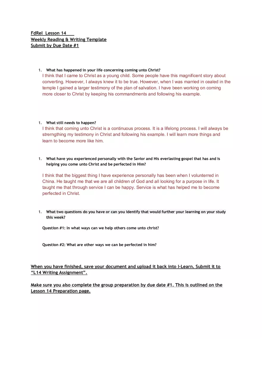 Fd Religion Lesson 14 - Page 1