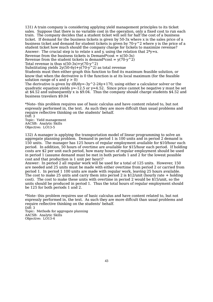 Chapter 13  Aggregate Planning Essay 3 - Page 8
