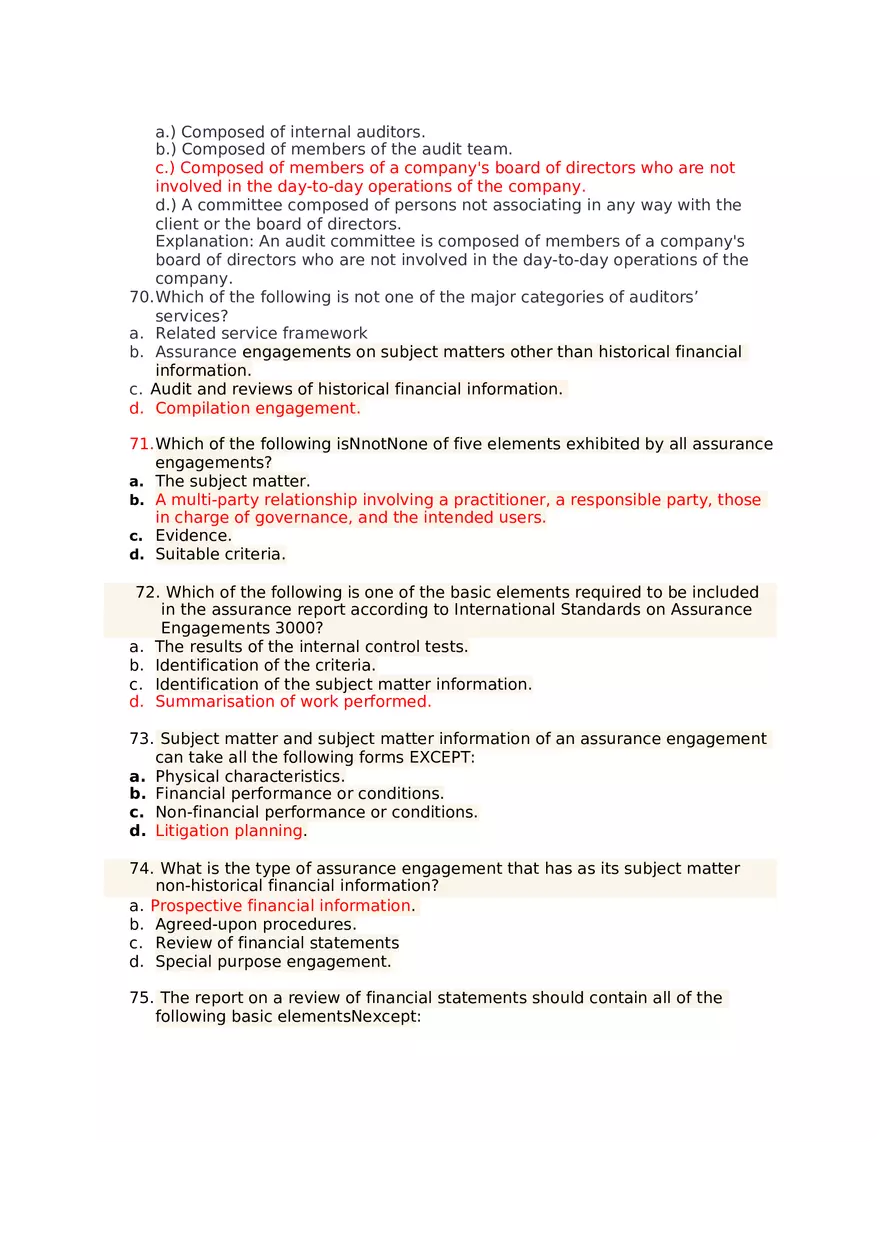 Which of the Following Would Be Considered an Assurance Engagement - Page 10