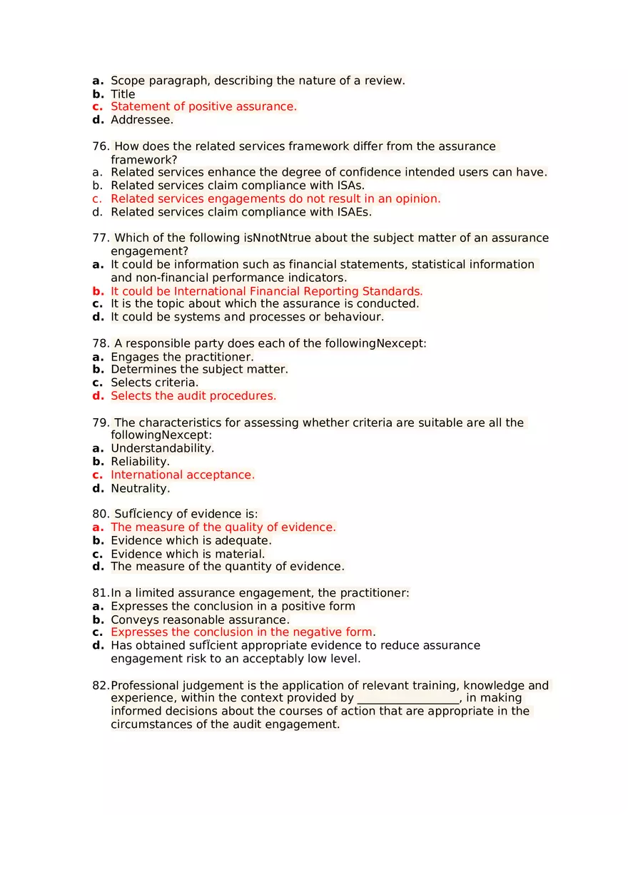 Which of the Following Would Be Considered an Assurance Engagement - Page 11