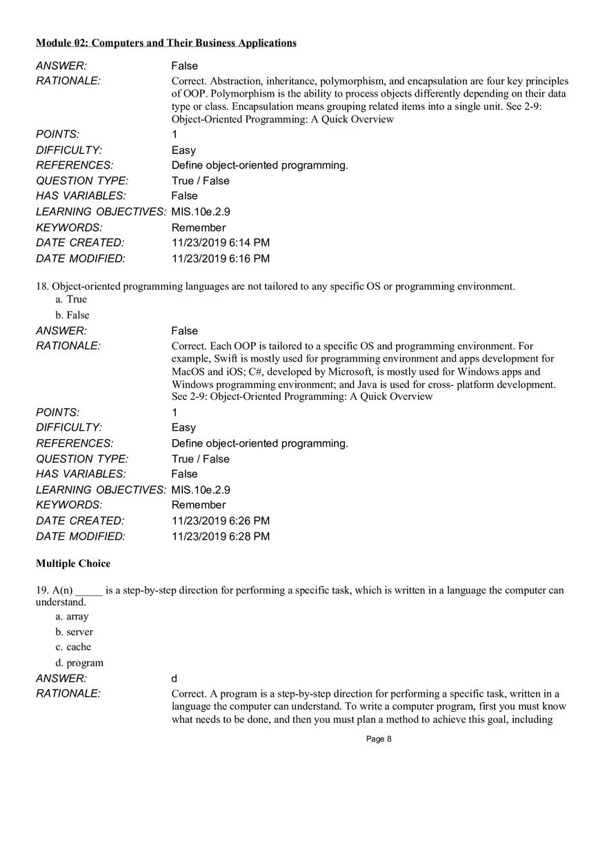 Computers and Their Business Application True False - Page 8