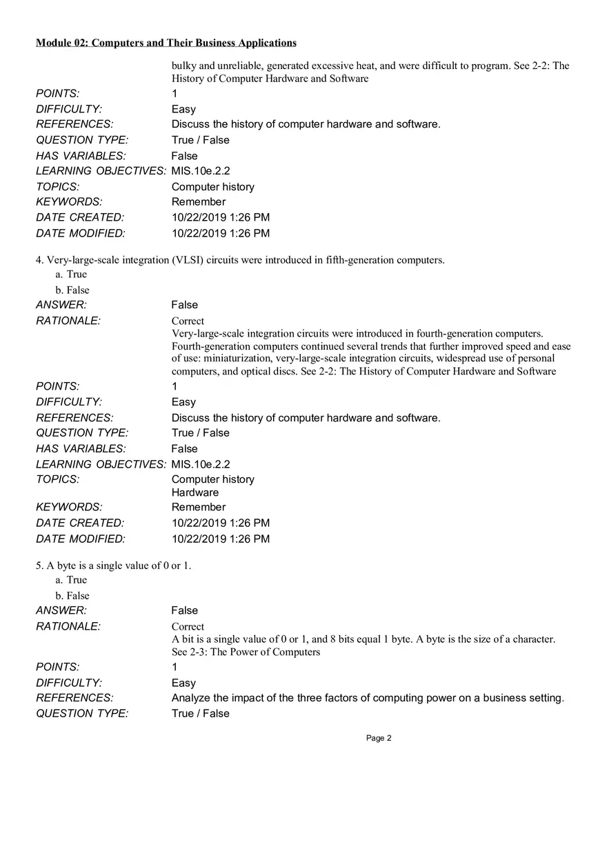 Computers and Their Business Application True False - Page 2