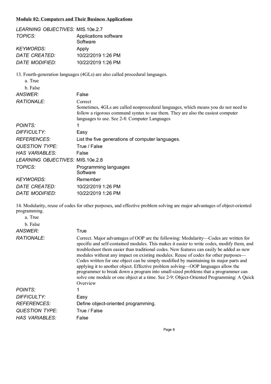 Computers and Their Business Application True False - Page 6