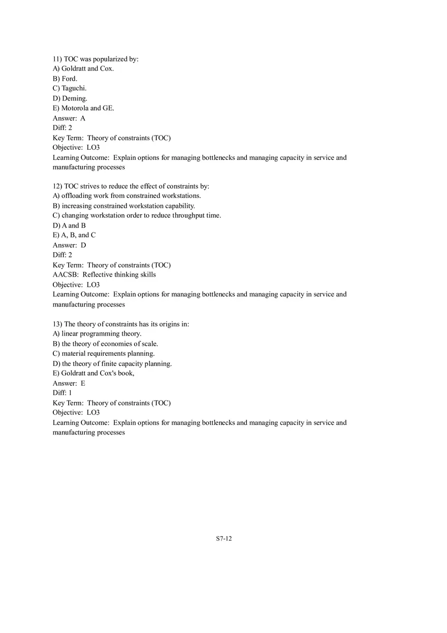 Section 2  Bottleneck Analysis and theTheory of Constraints - Page 4