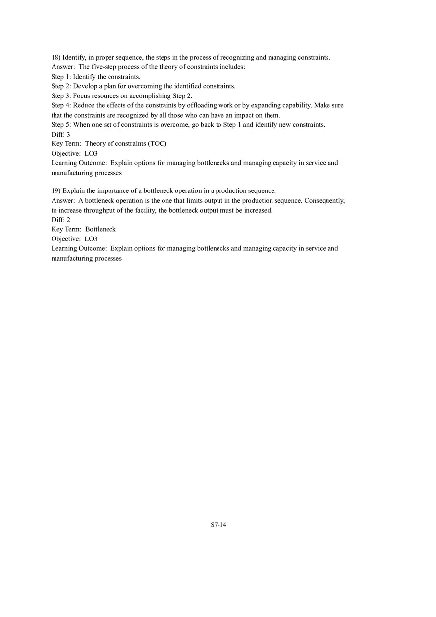 Section 2  Bottleneck Analysis and theTheory of Constraints - Page 6