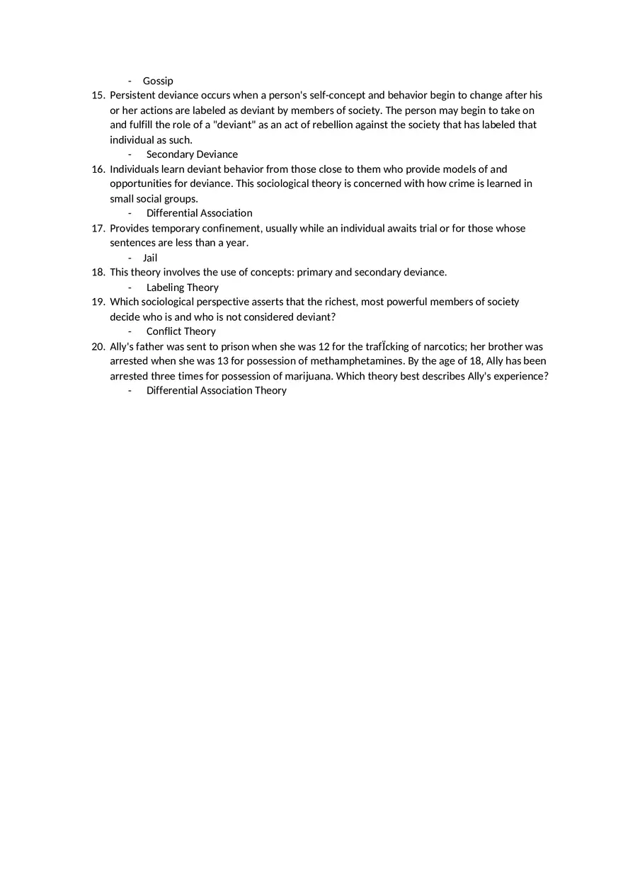 Sociology Deviance Quiz - Page 2