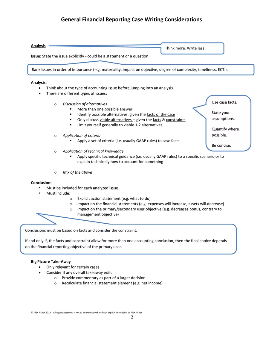 Financial Reporting Case Writing Considerations - Page 2