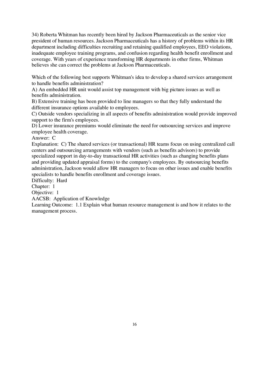 Chapter 1 Introduction to Human Resource Management Multiple Choice 2 - Page 7