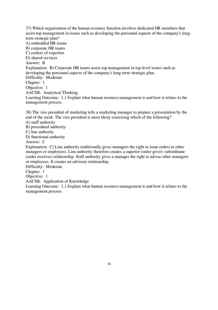 Chapter 1 Introduction to Human Resource Management Multiple Choice 2 - Page 9