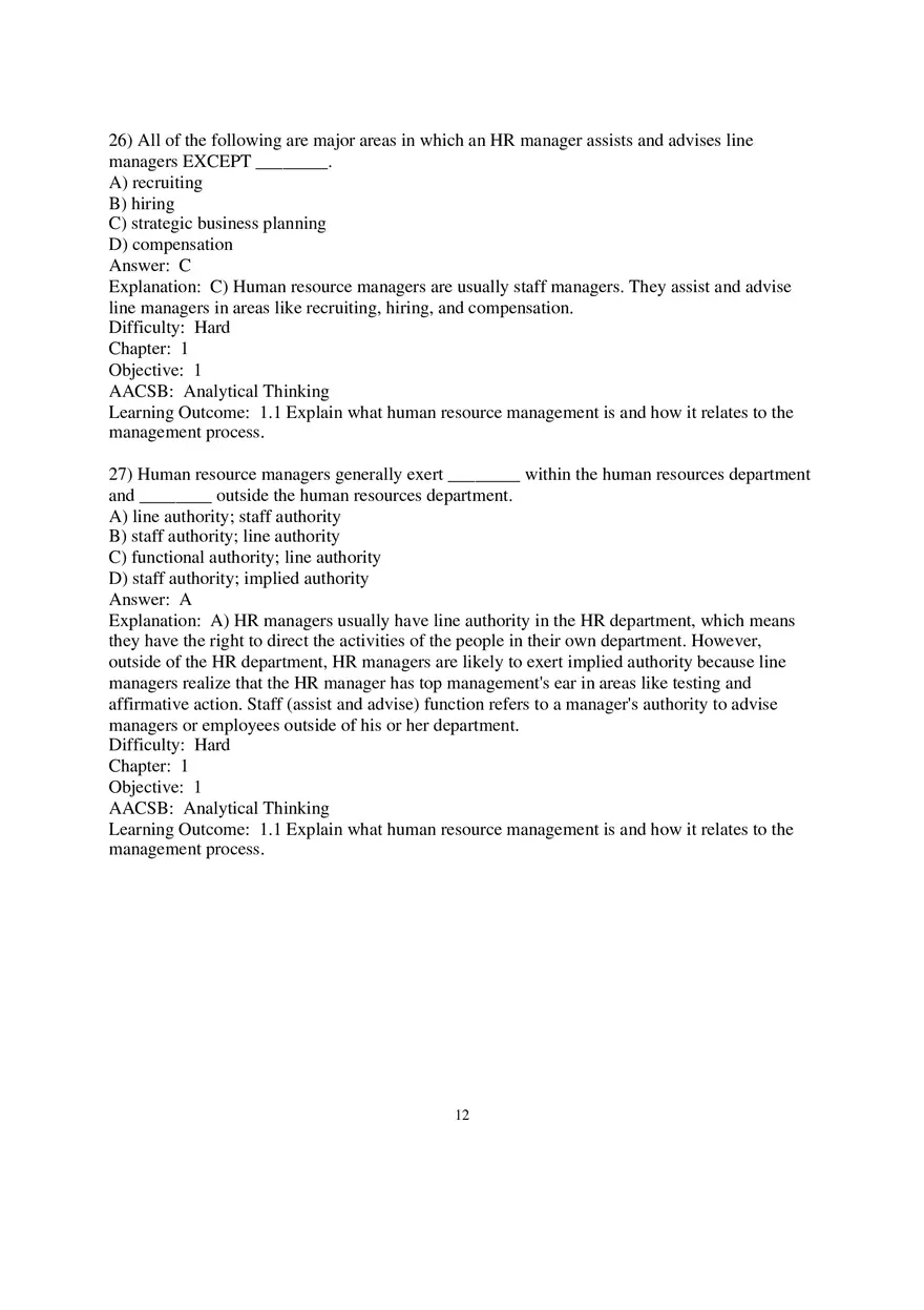 Chapter 1 Introduction to Human Resource Management Multiple Choice 2 - Page 3