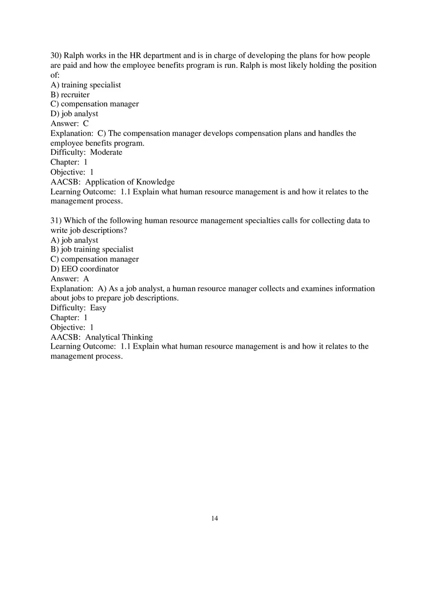 Chapter 1 Introduction to Human Resource Management Multiple Choice 2 - Page 5