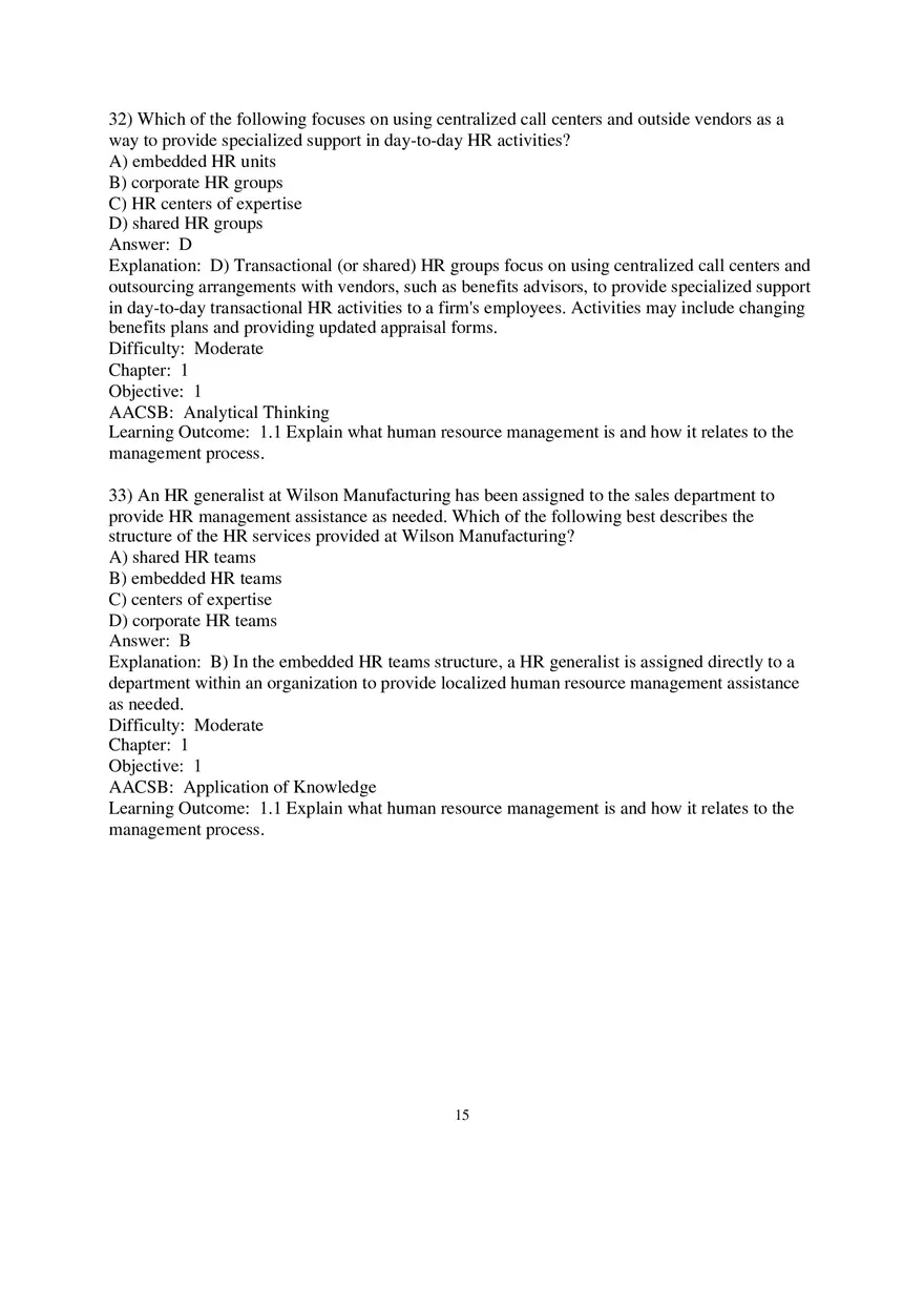 Chapter 1 Introduction to Human Resource Management Multiple Choice 2 - Page 6