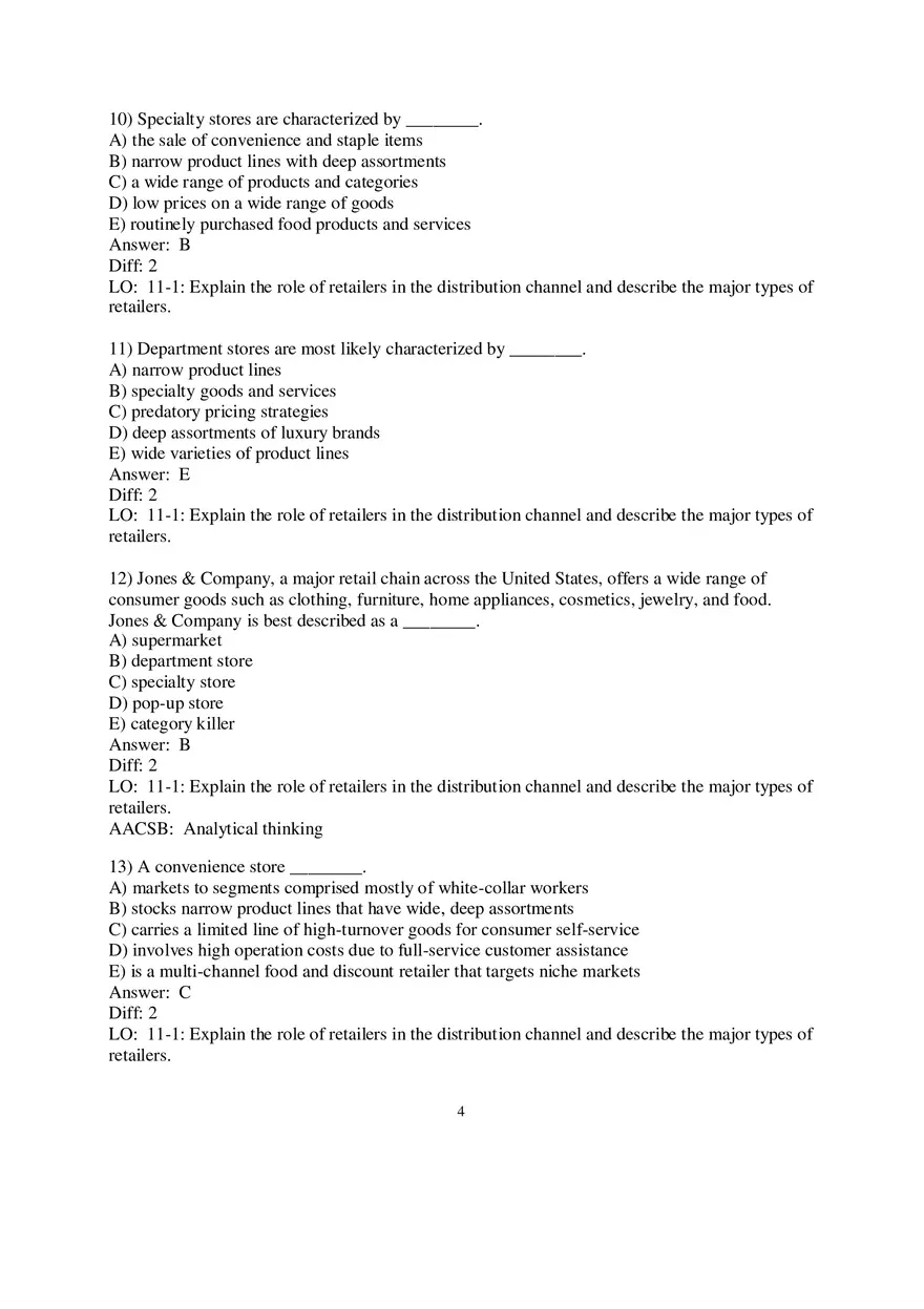 Chapter 11 Retailing and Wholesaling Answers Part 1 - Page 8