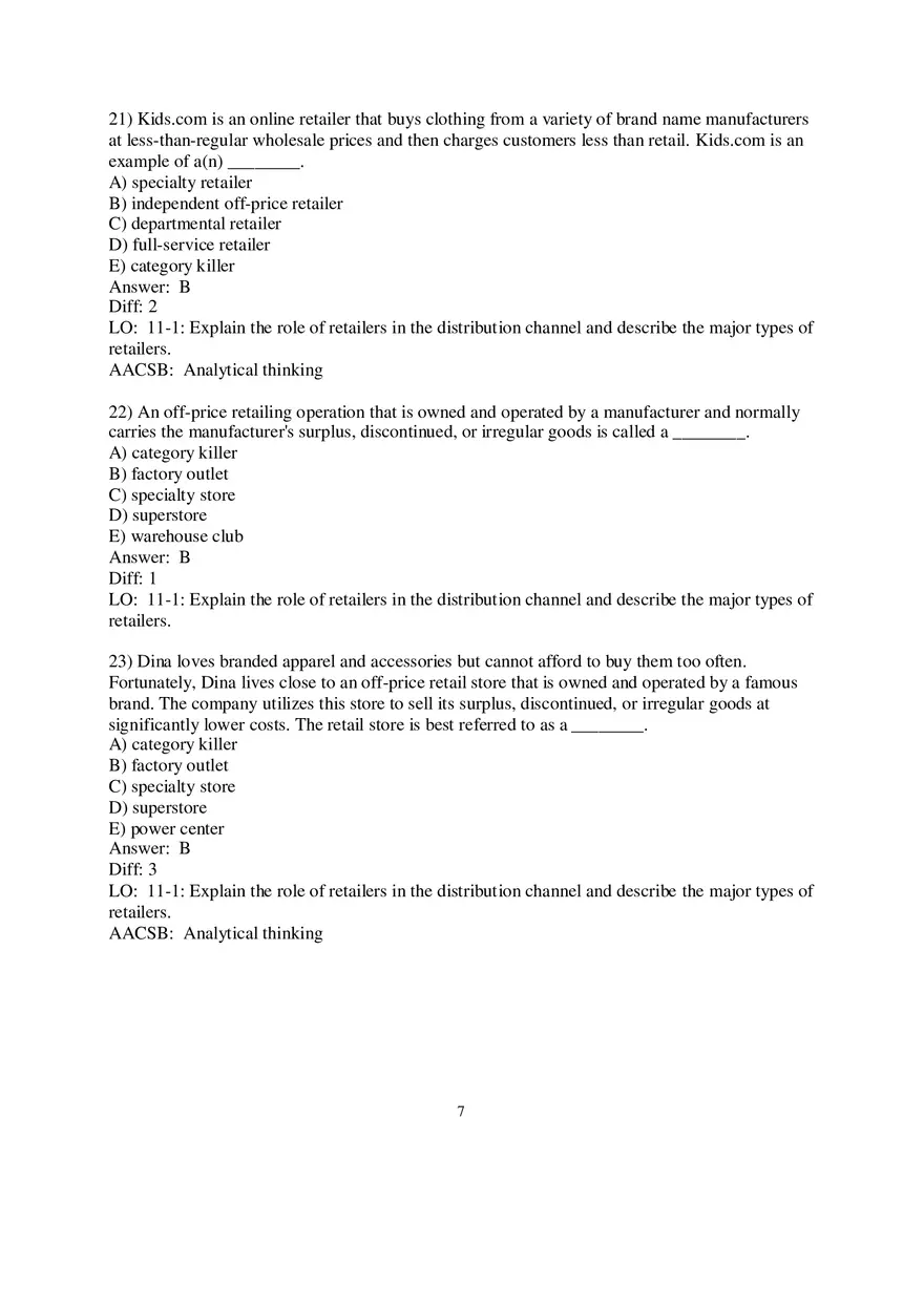 Chapter 11 Retailing and Wholesaling Answers Part 1 - Page 11