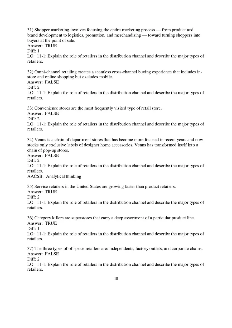Chapter 11 Retailing and Wholesaling Answers Part 1 - Page 14