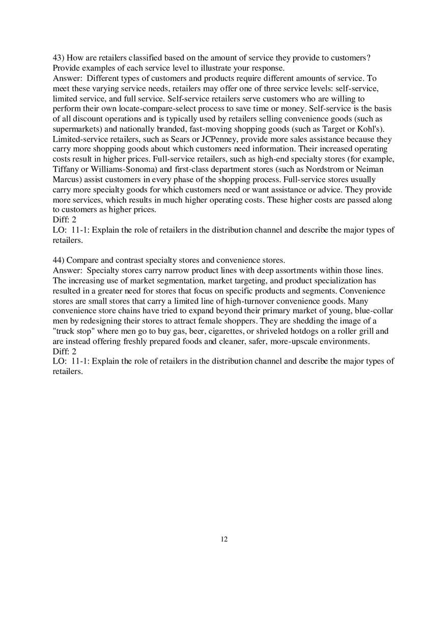 Chapter 11 Retailing and Wholesaling Answers Part 1 - Page 4