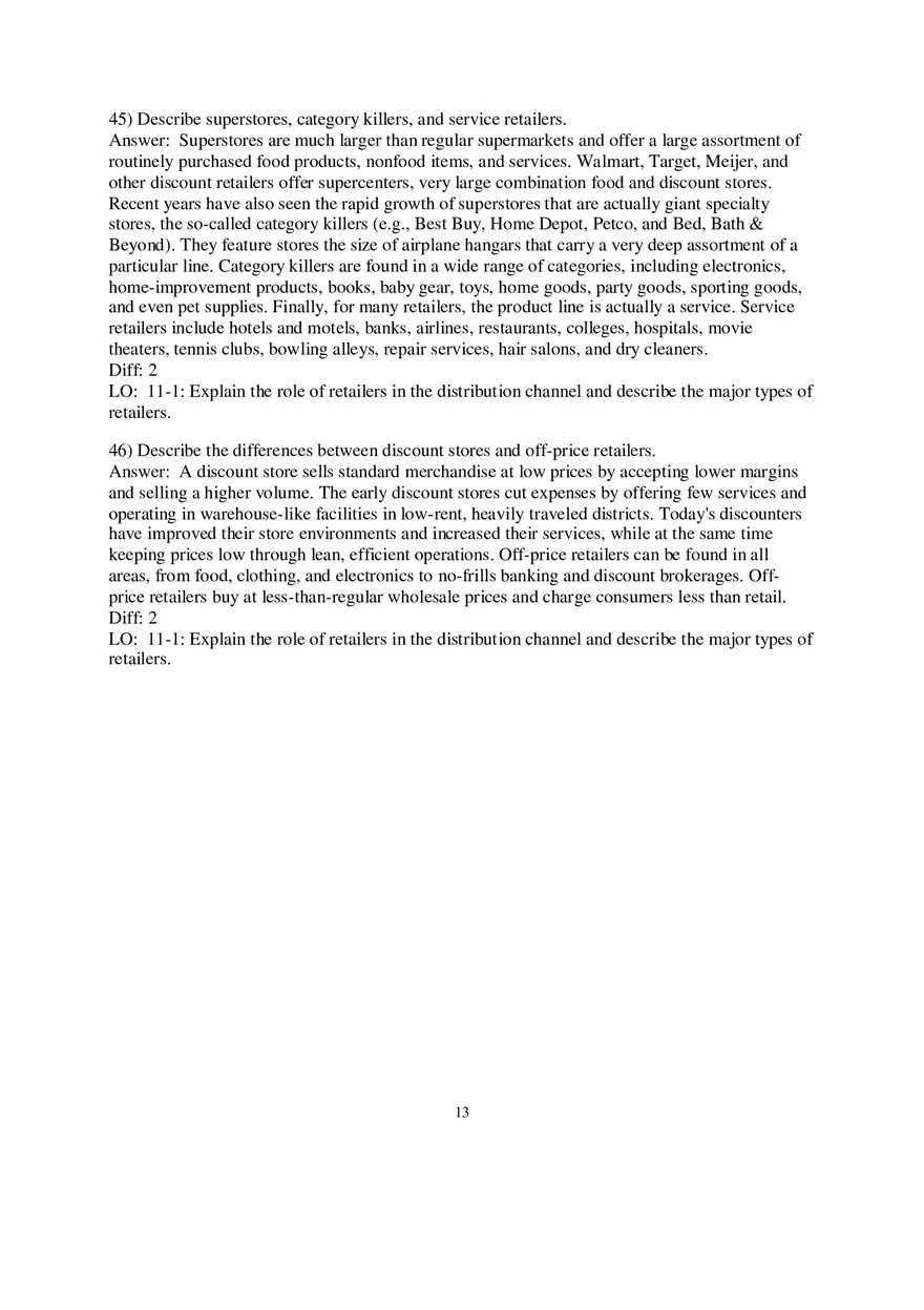 Chapter 11 Retailing and Wholesaling Answers Part 1 - Page 5