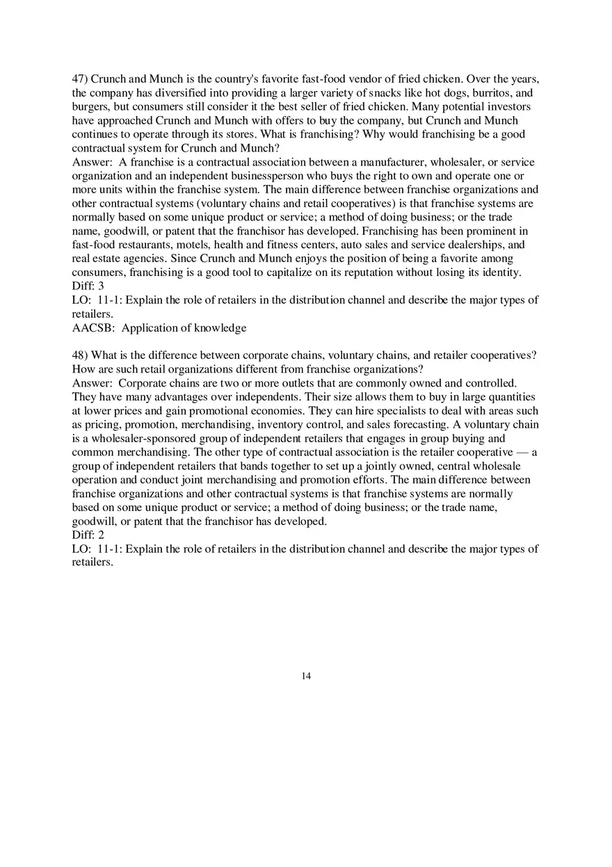 Chapter 11 Retailing and Wholesaling Answers Part 1 - Page 6