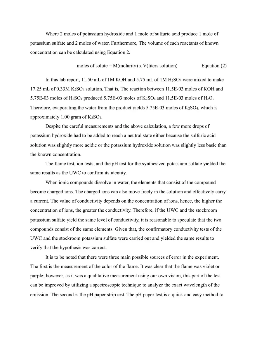 Identification of the Unknown White Compound by Compound Synthesis and Tests of their Physical and Chemical Properties - Page 10